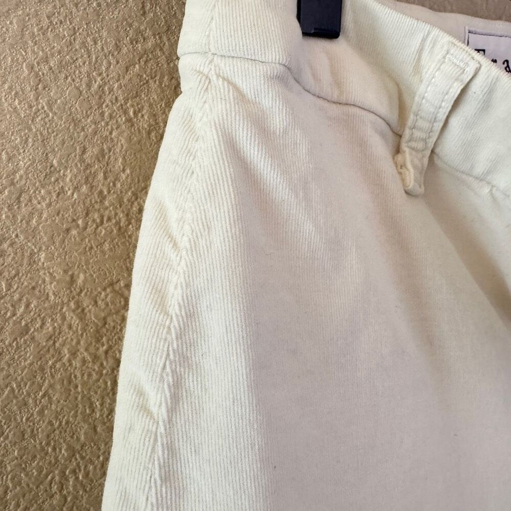 Frank & Eileen Kinsale Pants Size 2 White Raw Hem Cotton Micro Corduroy Stretch - Picture 8 of 16